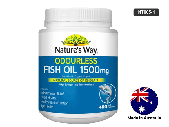 Natures Way Odourless Fish Oil 1500mg 400 Capsules